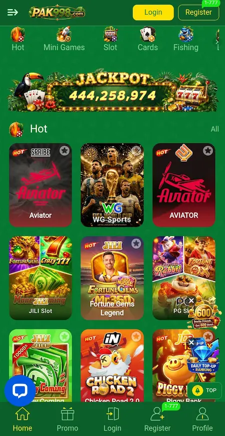 PAK998 Game interface